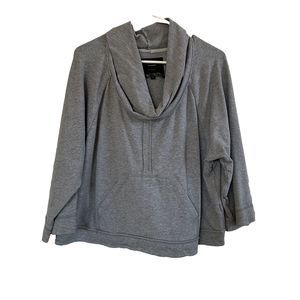 Sanctuary Gray Cowl Neck Oversized Crop Boxy Sweatshirt Small Full 3/4 Sleeves